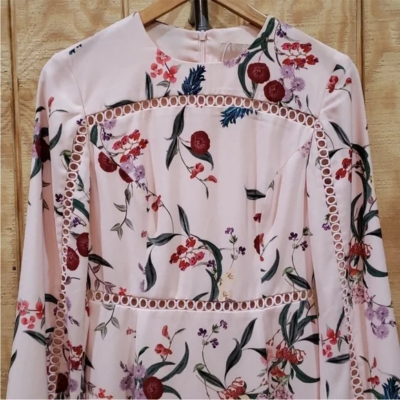 Size S women Keepsake The Label Pink Floral Embroidered Cut Out Dress date night - Picture 4 of 8